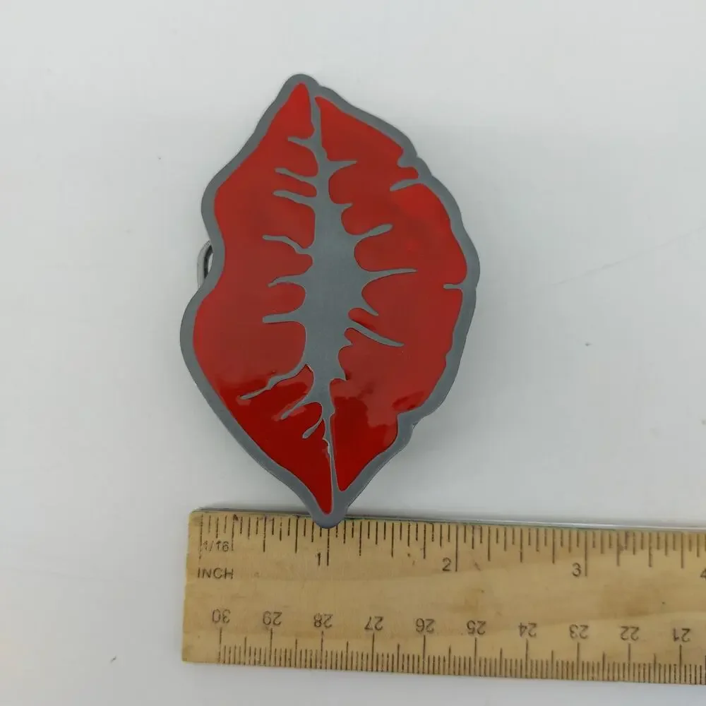 Red Lips Kiss Valentines Love Romantic Belt Buckle Makeup